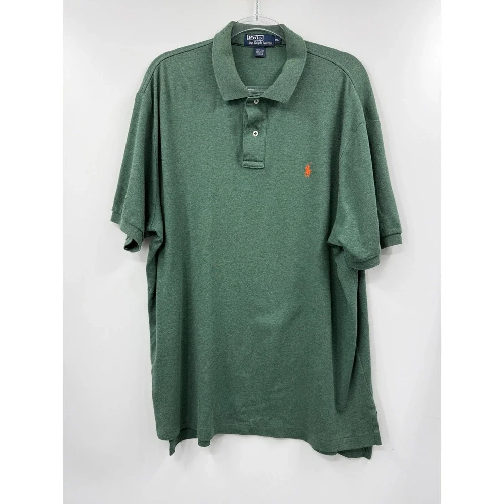Polo Ralph Lauren Mens XL Green Heather Short Sleeve Cotton Polo Shirt
